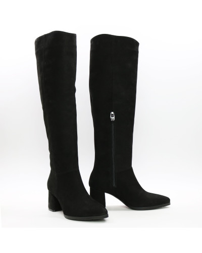 Класичні чоботи із чорного нубуку Арт. 657-14/47Ок