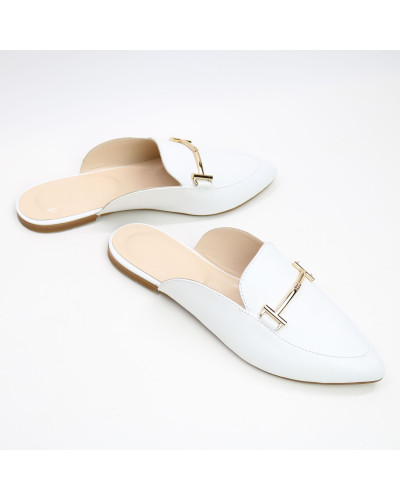 Мюлі із білої шкіри Арт. 17-9-2578