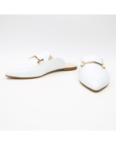 Мюлі із білої шкіри Арт. 17-9-2578