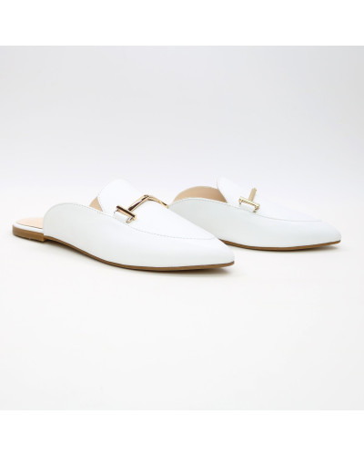 Мюлі із білої шкіри Арт. 17-9-2578