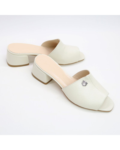 Бежеві мюлі на підборах Арт. 456-2/53Ок