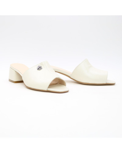 Бежеві мюлі на підборах Арт. 456-2/53Ок