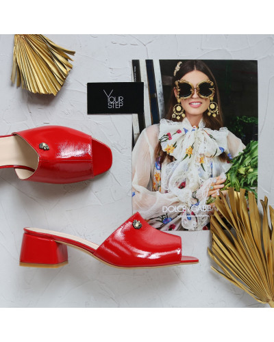 Лакові червоні мюлі Арт. 456-2/53Ок