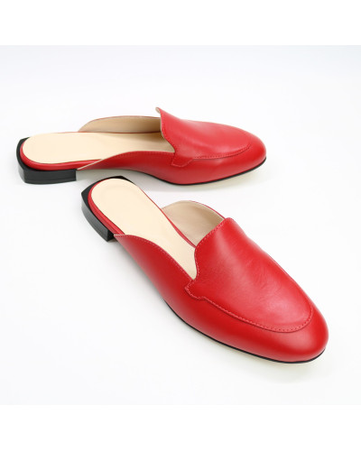 Мюлі із червоної шкіри Арт. 156-2/33