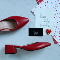 Мюлі із червоної шкіри Арт. 457-5/53Ок