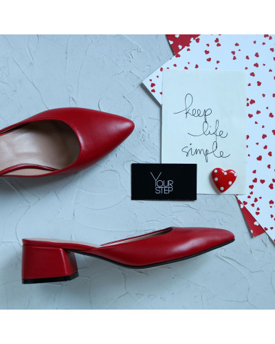 Мюлі із червоної шкіри Арт. 457-5/53Ок