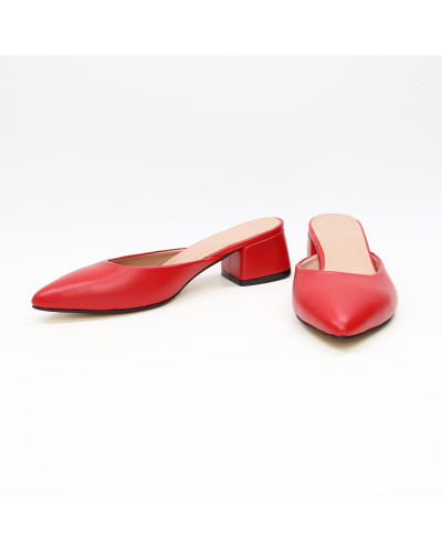 Мюлі із червоної шкіри Арт. 457-5/53Ок