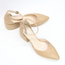 Босоніжки з карамельної шкіри з гострим носиком Арт. 657-4/w324Ок