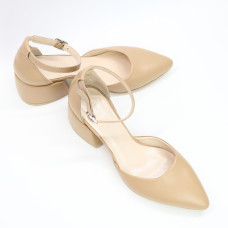 Босоніжки з карамельної шкіри з гострим носиком Арт. 657-4/w324Ок