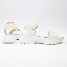 Сандалі з бежевої шкіри на липучках Арт. 10-24/193