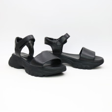 Сандалі з чорної шкіри на липучках Арт. 10-24/193