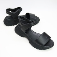 Сандалі з чорної шкіри на липучках Арт. 10-24/193