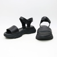 Сандалі з чорної шкіри на липучках Арт. 10-24/193