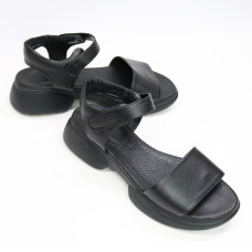 Сандалі з чорної шкіри на липучках Арт. 10-24/194