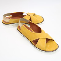 Сандали из горчичного велюра Арт. 10-17Lib