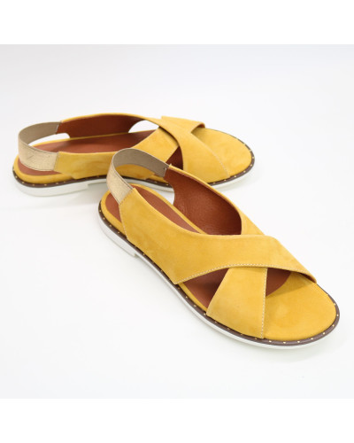 Сандали из горчичного велюра Арт. 10-17Lib