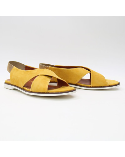 Сандали из горчичного велюра Арт. 10-17Lib