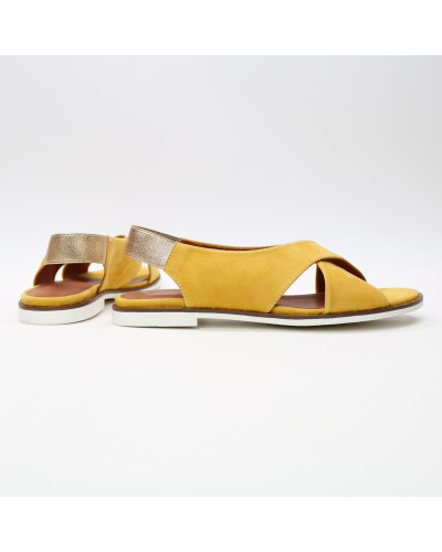 Сандали из горчичного велюра Арт. 10-17Lib