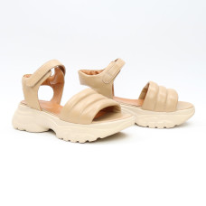 Сандалі з карамельної шкіри на липучках Арт. 10-24/193(B2)