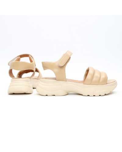 Сандалі з карамельної шкіри на липучках Арт. 10-24/193(B2)