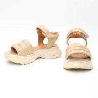 Сандалі з карамельної шкіри на липучках Арт. 10-24/193(B2)