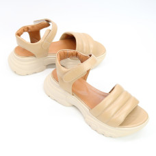 Сандалі з карамельної шкіри на липучках Арт. 10-24/193(B2)