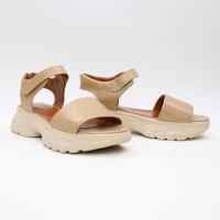 Сандалі з карамельної шкіри на липучках Арт. 10-24/193