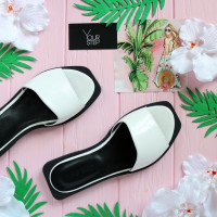 Білі лакові шльопанці Арт. 10-26/0504