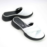 Шльопанці з білої шкіри Арт. 10-25/194