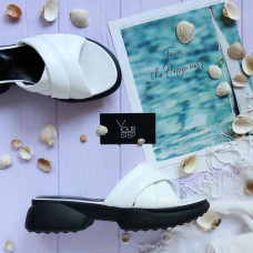 Шльопанці з білої шкіри Арт. 10-25/194