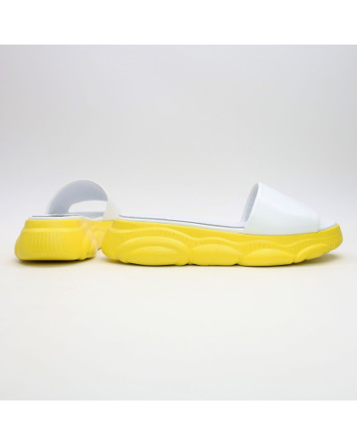 Шльопанці з білої шкіри Арт. 10-9/197