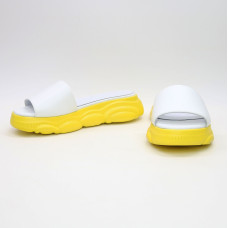 Шльопанці з білої шкіри Арт. 10-9/197