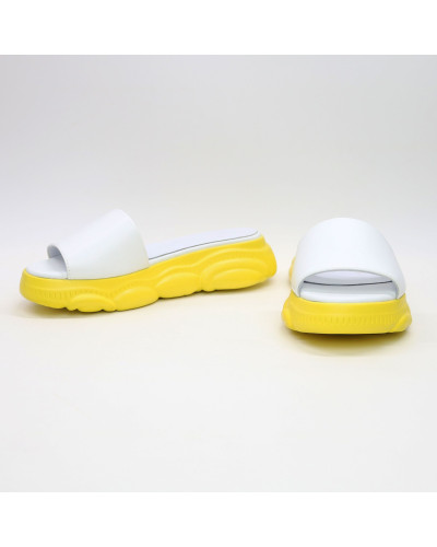 Шльопанці з білої шкіри Арт. 10-9/197