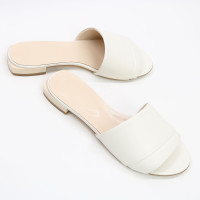 Шльопанці з бежевої шкіри Арт. 10-27/33