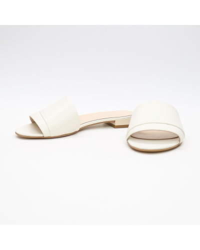 Шльопанці з бежевої шкіри Арт. 10-27/33