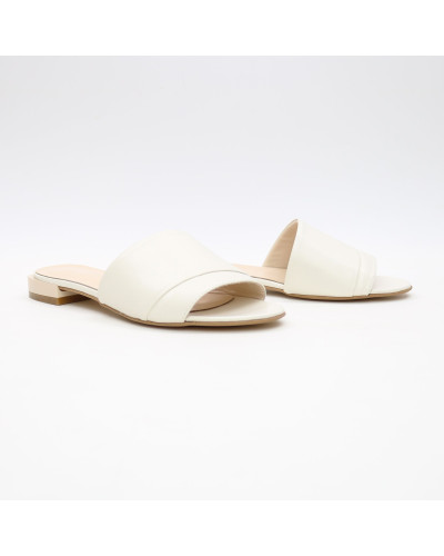 Шльопанці з бежевої шкіри Арт. 10-27/33