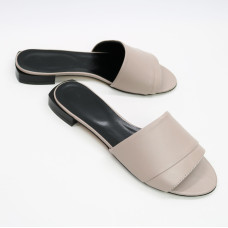 Шльопанці з бежевої шкіри Арт. 10-27/33