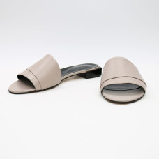 Шльопанці з бежевої шкіри Арт. 10-27/33