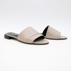 Шльопанці з бежевої шкіри Арт. 10-27/33