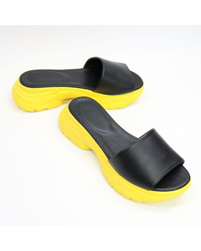 Шльопанці з чорної шкіри Арт. 10-9/193