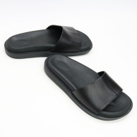 Шльопанці з чорної шкіри Арт. 228-1/21067