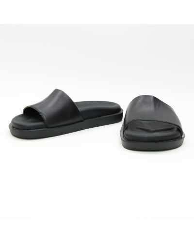 Шльопанці з чорної шкіри Арт. 228-1/21067