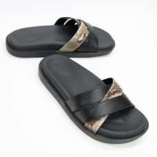 Шльопанці з чорної шкіри Арт. 008-1/21067
