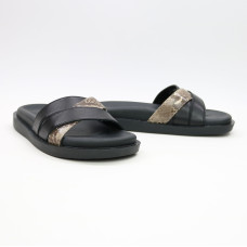 Шльопанці з чорної шкіри Арт. 008-1/21067
