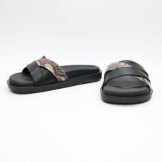 Шльопанці з чорної шкіри Арт. 008-1/21067