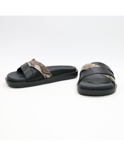 Шльопанці з чорної шкіри Арт. 008-1/21067