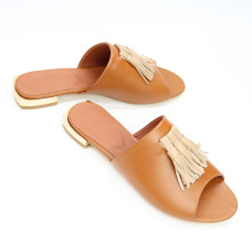 Шльопанці з рудої шкіри Арт. 10-30/33