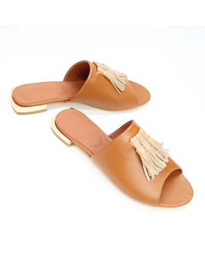 Шльопанці з рудої шкіри Арт. 10-30/33