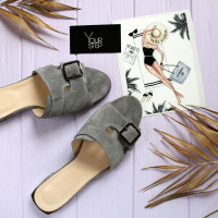 Шльопанці з сірої замші Арт.156-3/33