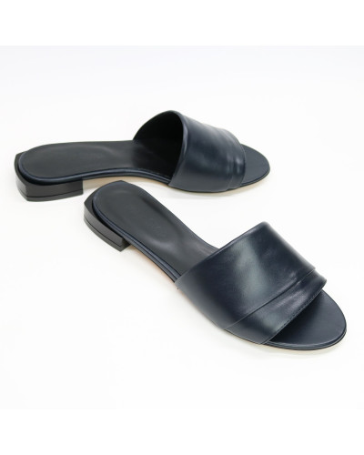 Шльопанці з темно-синьої шкіри Арт. 10-27/33